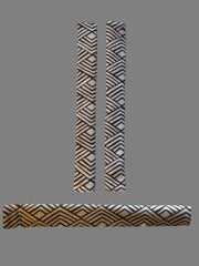 Geometric Refrigerator Handle Covers - Grey and White - Reversible design for stylish kitchen decor.