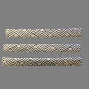 Geometric refrigerator handle covers in grey and white, showcasing a stylish, reversible design for your kitchen.