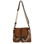 Jewel Toned Canvas Shoulder Bag with Flap Closure, stylish bag suitable for casual use and various outfits.