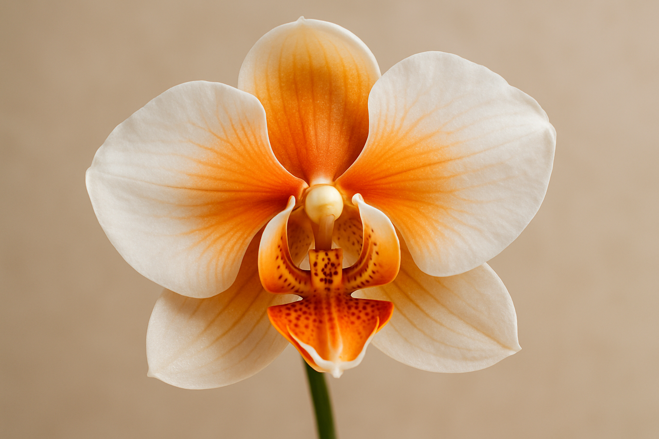 Orange and white orchid