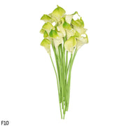 Real-Touch Calla Lily Artificial Flowers 10 Pc Bunch with delicate foam petals and flexible stems.