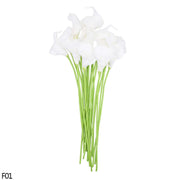 Real-Touch Calla Lily Artificial Flowers 10 Pc Bunch, luxurious foam blooms, flexible stems for easy arrangement.