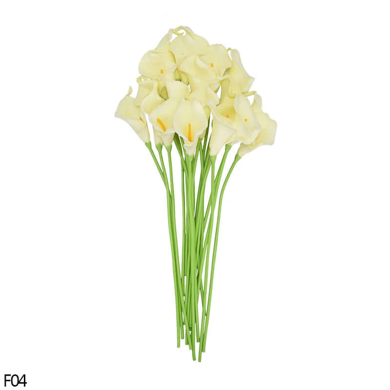 Real-touch calla lily artificial flowers bunch, 10 pieces in elegant white, perfect for home decor and events.