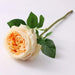 Real Touch Royal Peony Artificial Stem with realistic orange bloom and green leaves.