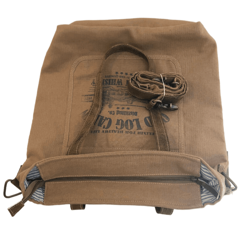 Sustainable Canvas Tote Bag featuring Old Log Cabin design, environmentally friendly and durable, perfect for daily use.