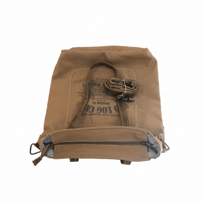 Sustainable Canvas Tote Bag featuring Old Log Cabin design, environmentally friendly and durable, perfect for daily use.