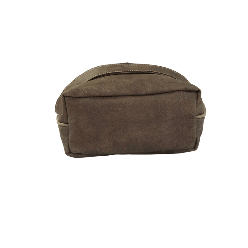 Upcycled canvas and leather crossbody bag - Peace And Patience back view showing sturdy design.