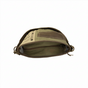 Upcycled Canvas and Leather Crossbody Bag - Peace & Patience showing the interior compartment and details.