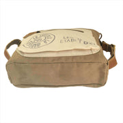 Upcycled canvas shoulder bag - Au Puy Shoulder Bag with adjustable leather strap and eco-friendly design.
