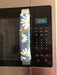White and Yellow Daisy on Blue Appliance Handle Covers on microwave handle