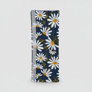 White and Yellow Daisies on Blue Appliance Handle Covers for cheerful kitchen decor