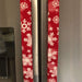 Winter Snowflakes Appliance Handle Covers on refrigerator doors for a festive kitchen look.