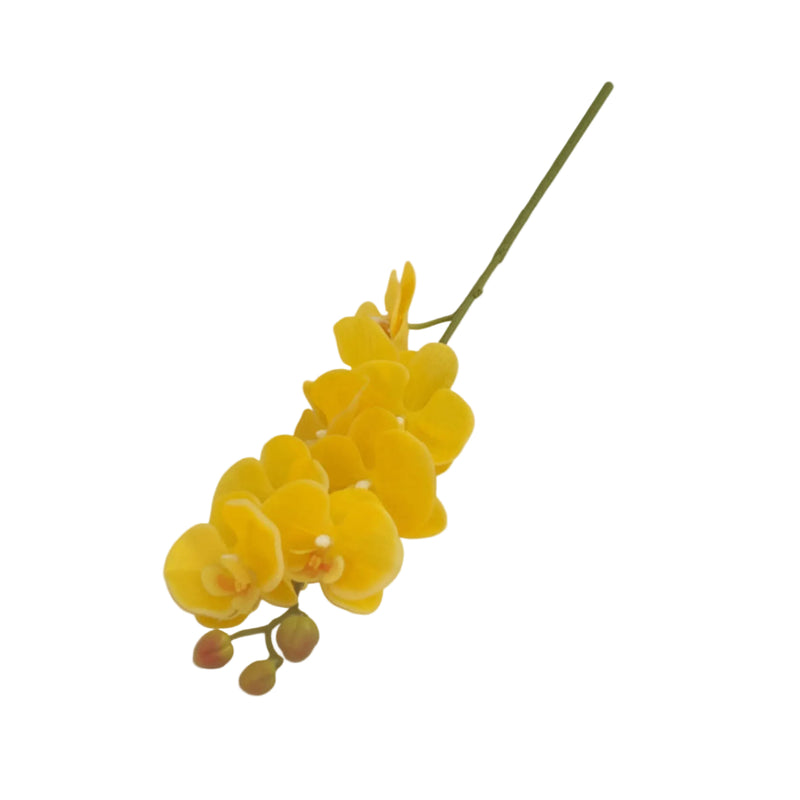 Yellow Real Touch Butterfly Orchid 7 Blooms featuring lifelike petals and vibrant yellow color.