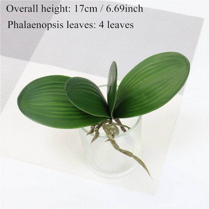 1-set Artificial Real-Touch Phalaenopsis Leaves