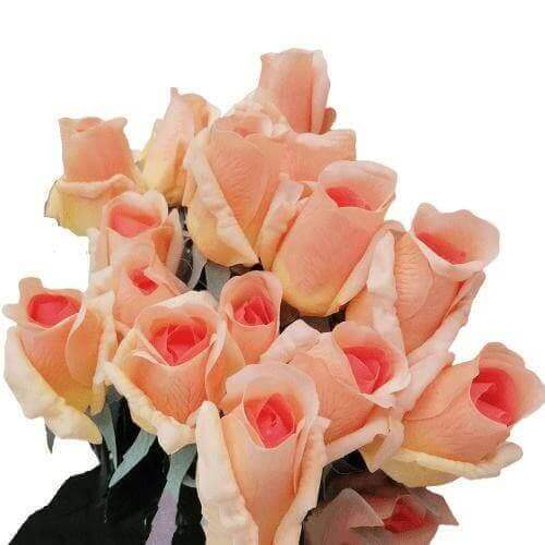 10Pc Real-Touch Latex Pastel Rose Buds
