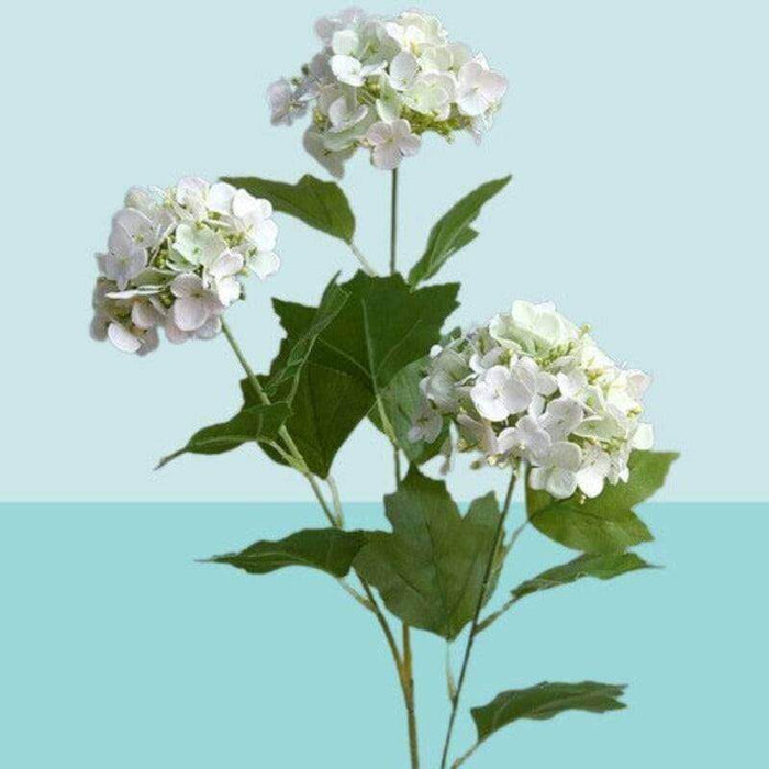3-Head Viburnum Stem With Green Leaves Silk Viburnum/hydrangeas AliExpress White  