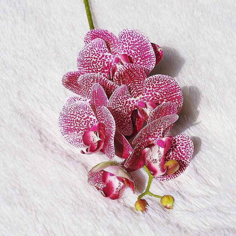 6-Head Real-Touch Moth Butterfly Orchid Stem