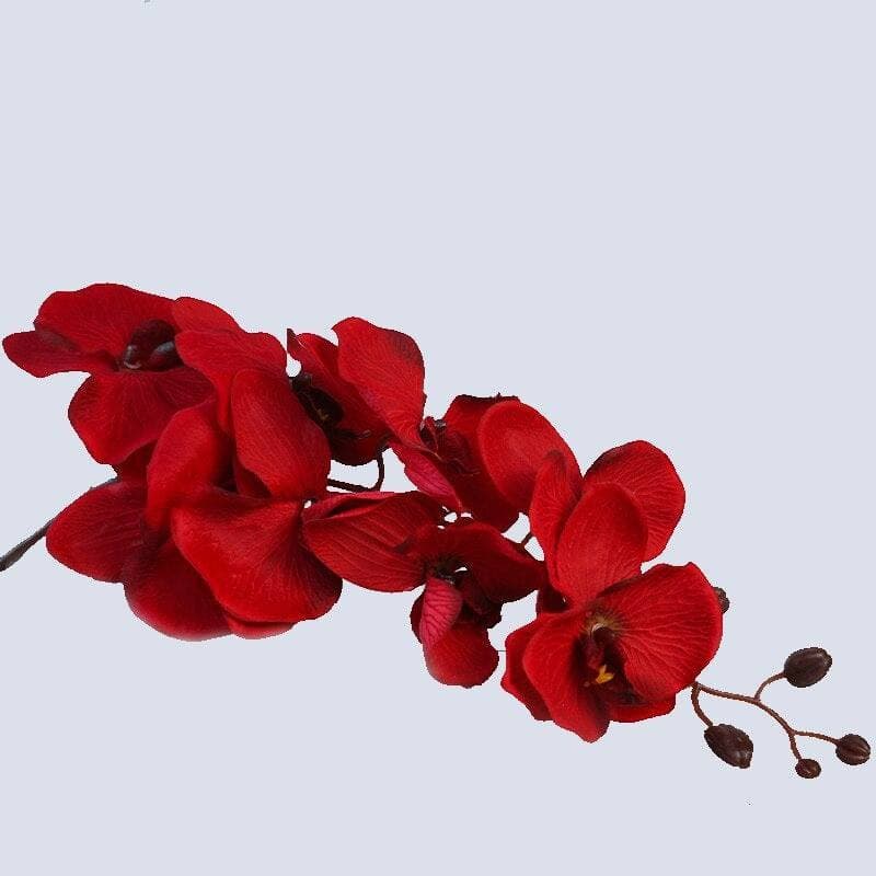 8-Head Exotic Silk Artificial Butterfly Orchid Stem
