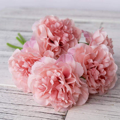 Artificial Silk Peony Floral Bouquet