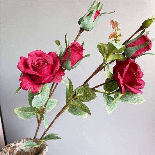 Delicate Silk Rose Stem Artificial Flowers