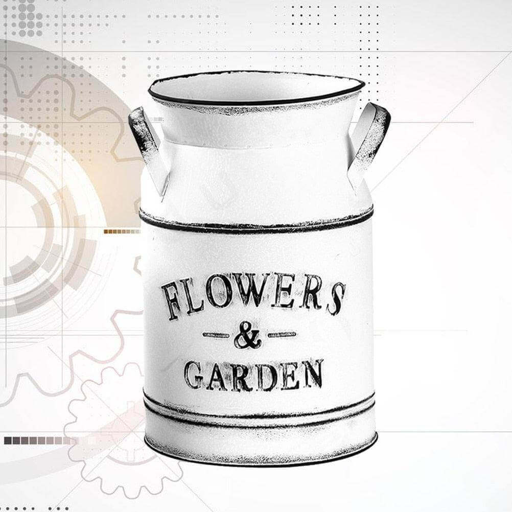 Metal Farmhouse Flower Pot / Vase