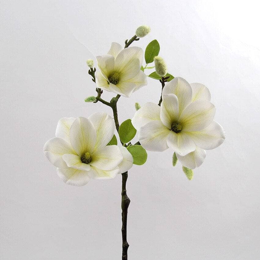 Real-Touch 3-Head Artificial Magnolia Stem