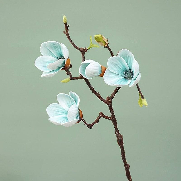 Real-Touch 4-Head Magnolia Stem No Leaves Real-Touch Magnolia Artknock