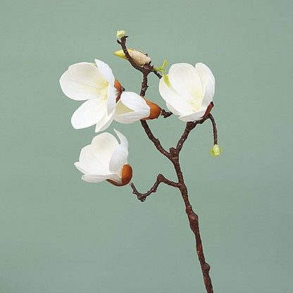 Real-Touch 4-Head Magnolia Stem No Leaves