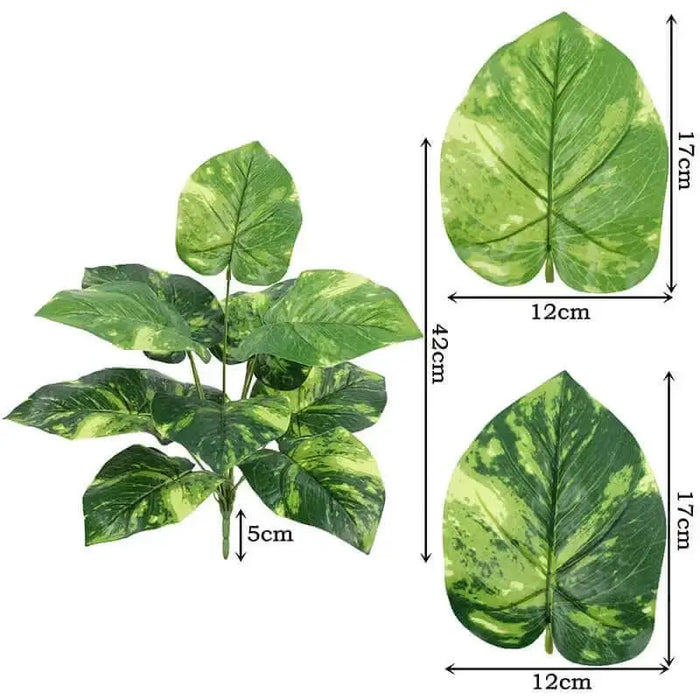 Artificial turtle back leaves plant featuring realistic green foliage, perfect for home or office decor.