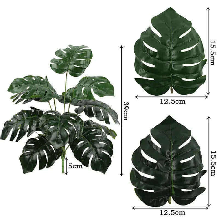 Artificial turtle back leaves plant with realistic green leaves, medium size, ideal for home or office decor.