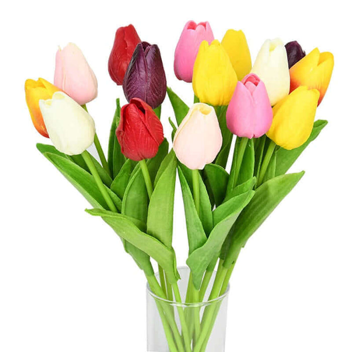 10PC Lot Artificial Flowers Real Touch PU Tulip Real-Touch Artificial Tulips AliExpress