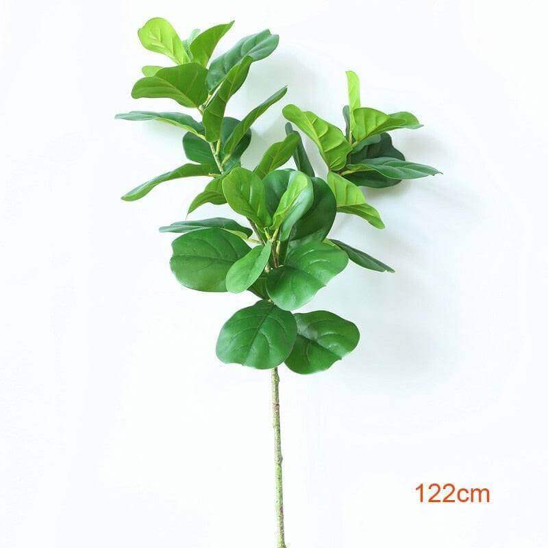 Large realistic artificial ficus tree with lush green leaves and textured stem, 122cm tall.